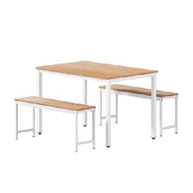 dining table and chairs set 3pcs metal desk bench sets kitchen furniture