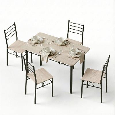 dining table and chairs set of 5 compact kitchen furniture modern oak