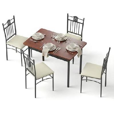 dining table and chairs set of 5 compact kitchen furniture upholstered