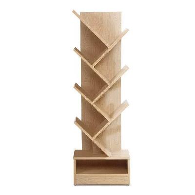 display shelf 7-shelf tree bookshelf book storage rack bookcase natural