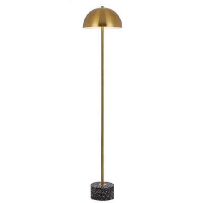 domez modern standing floor lamp light foot switch metal terrazzo antique gold black terrazzo