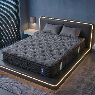double mattress 34 cm 5-zone pressure relief&nbsp; pocket spring with reinforced edge support and breathable gel memory foam hybrid mattress