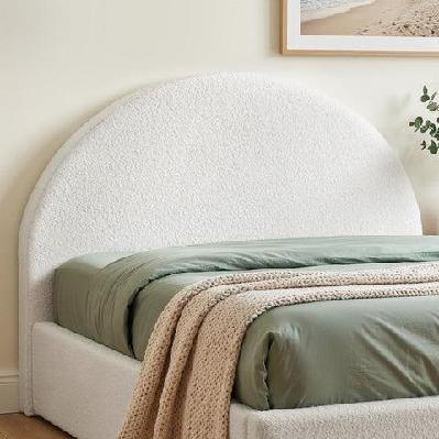 double size headboard for bed frame boucle fabric no-assembly vacuum compressed soft backrest with removable washable cover 154cm wide