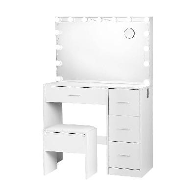 dressing table set stool 15 led bulbs white darcy