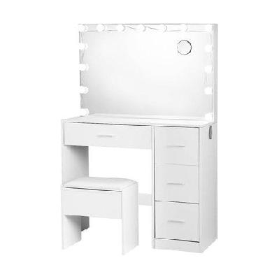 dressing table set stool 15 led bulbs white darcy