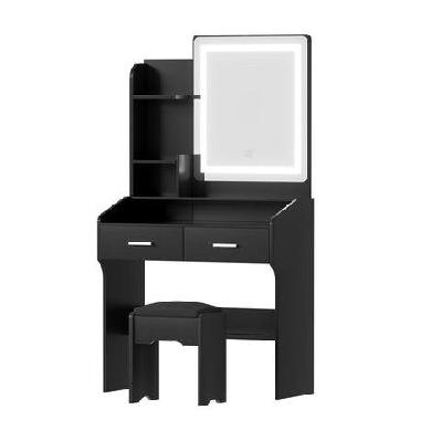 dressing table set stool led black