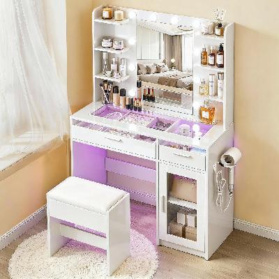 dressing table vanity desk set 10 led bulbs rgb light white