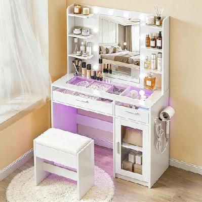 dressing table vanity desk set 10 led bulbs rgb light white