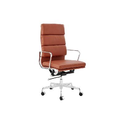 eames group aluminium padded high back office chair replica black/black