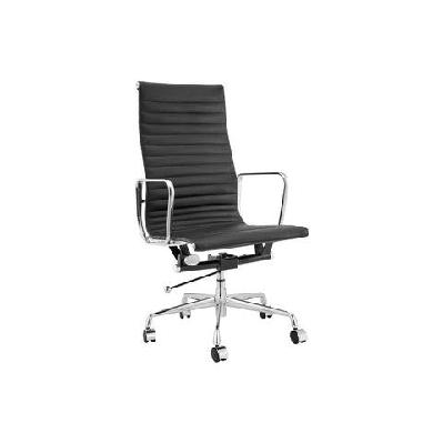 eames group standard matte black aluminium high back office chair replica black/chrome black/chrome