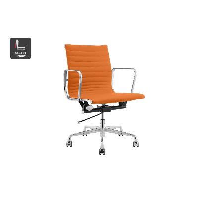 eames group standard matte black aluminium low back office chair replica orange/chrome orange/chrome