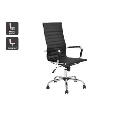 eames high back ribbed office computer work task chair replica - black
