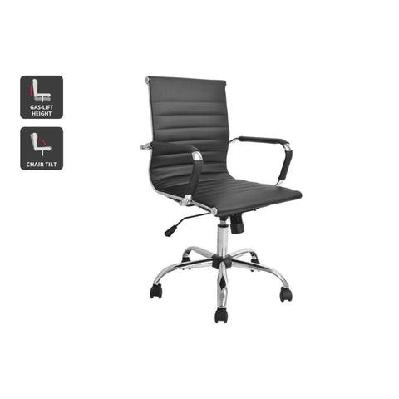 eames low back ribbed office computer work task chair replica - black