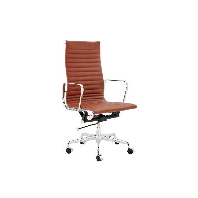 eames replica standard aluminium high back office computer work task chair - tan leather tan