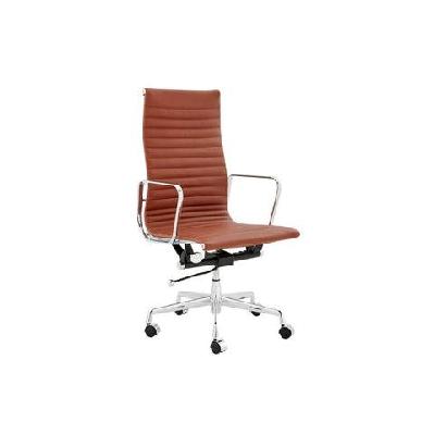 eames replica standard aluminium high back office computer work task chair - tan leather tan