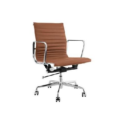 eames replica standard aluminium low back office computer work task chair - tan leather tan