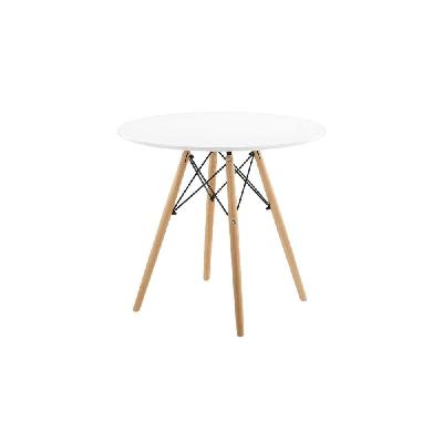 eames replica wooden round kitchen dining table 80cm - white