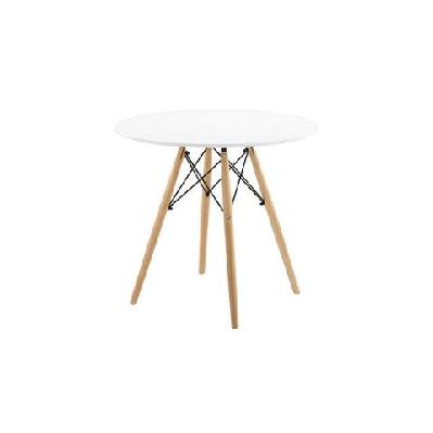 eames replica wooden round kitchen dining table 80cm - white