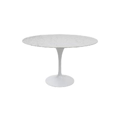 eero saarinen replica scandinavian tulip round marble kitchen dining table 120cm - white 120cm