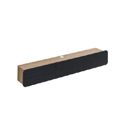elara wall-mounted tv stand entertainment unit 180cm 3-doors black/oak