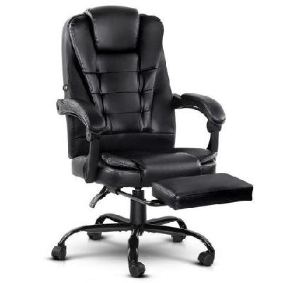 electric massage office chairs recliner computer gaming seat footrest black