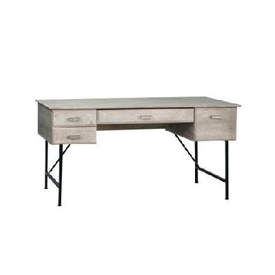 elle 4-drawers office study writing computer desk 150cm - washed grey