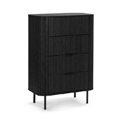 galene chest of 4-drawers tallboy storage cabinet slat black