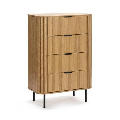galene chest of 4-drawers tallboy storage cabinet slat oak