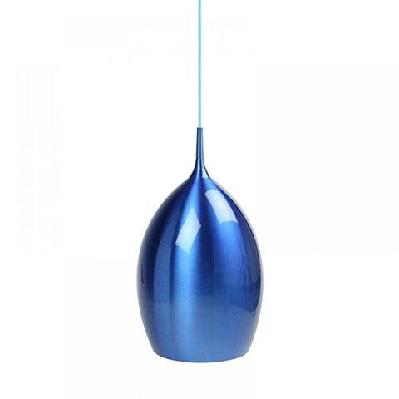 elena metal wine glass cord drop pendant light lamp reflective finish - blue
