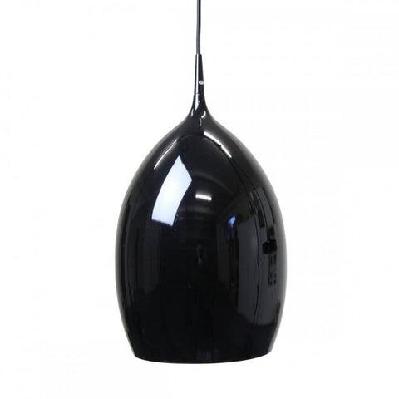 elena metal wine glass cord drop pendant light lamp reflective finish - glossy black