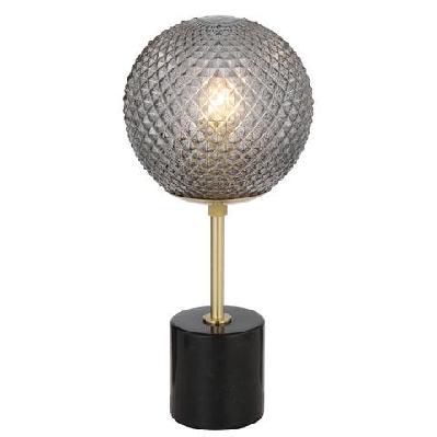 elwick modern table desk lamp light marble metal glass black marble smoke antique gold gloss