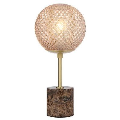 elwick modern table desk lamp light marble metal glass brown marble antique gold amber gloss