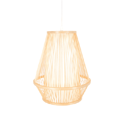 empire modern oriental wooden hand-woven bamboo pendant lamp light - natural