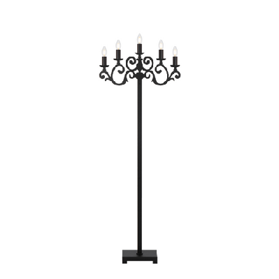 emporia vintage standing floor lamp light foot switch metal black textured