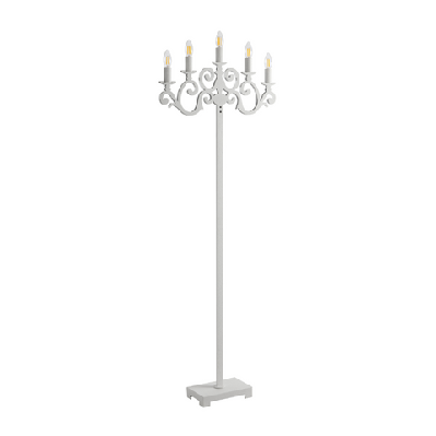 emporia vintage standing floor lamp light foot switch metal white textured