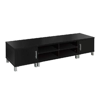entertainment unit with cabinets - black