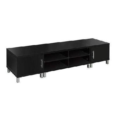 entertainment unit with cabinets - black