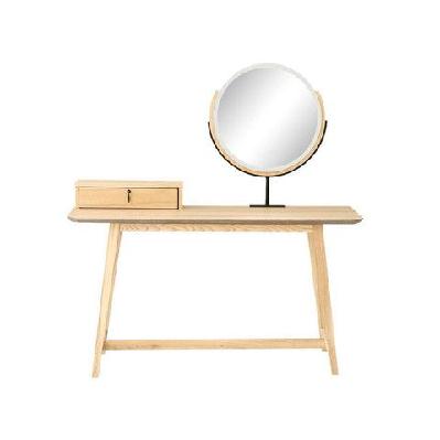 epica 1-drawer console dressing table with mirror - natural