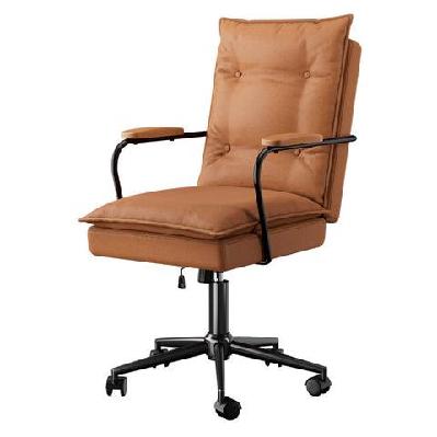 ergonomic high-back office chair – adjustable pu leather computer desk chair with armrests (brown)