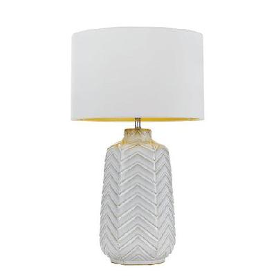 esmo modern table desk lamp light fabric ceramic white