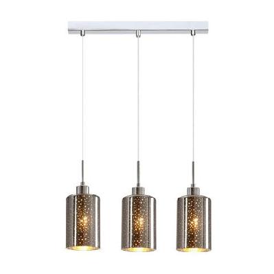 espejo pendant lamp light interior es x 3 72w chrome glass with dotted effect square base