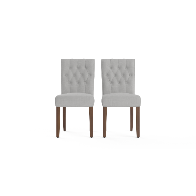espen set of 2 dining chairs cloud grey/dark brown