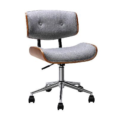 executive wooden office chair fabric computer chairs bentwood seat grey