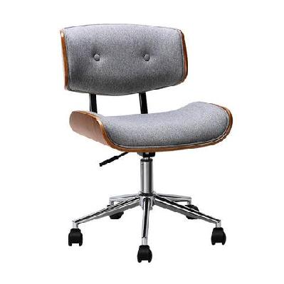 executive wooden office chair fabric computer chairs bentwood seat grey