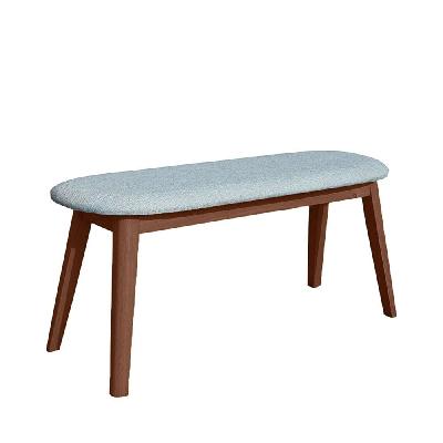 fabric linen dining kitchen bench seat wooden legs mint/walnut