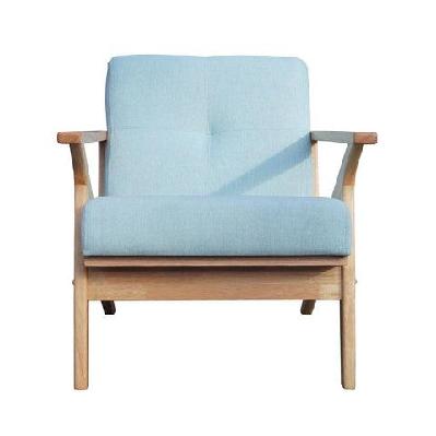 fabric lounge wood accent armchair lounge couch - oak frame - mint
