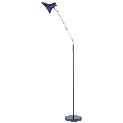 farbon contemporary standing floor lamp light metal blue brass matt
