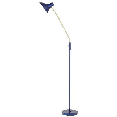 farbon contemporary standing floor lamp light metal blue brass matt