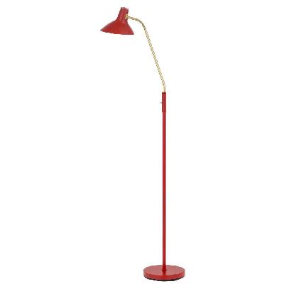 farbon contemporary standing floor lamp light metal brass matt red