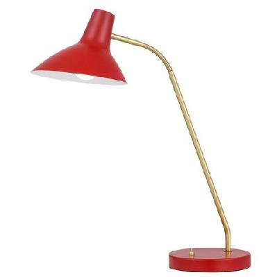 farbon contemporary table desk lamp light metal brass matt red